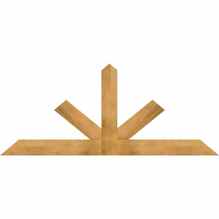 Ekena Millwork Saratoga Rough Sawn Timber Gable Bracket, Western Red Cedar, 84"W x 35"H x 2"D x 6"F, 10/12 Pitch GBW084X35X0206SAR00RWR